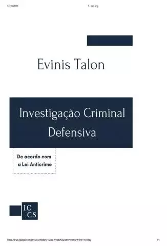 Investigação Criminal Defensiva  -  Evinis Talon